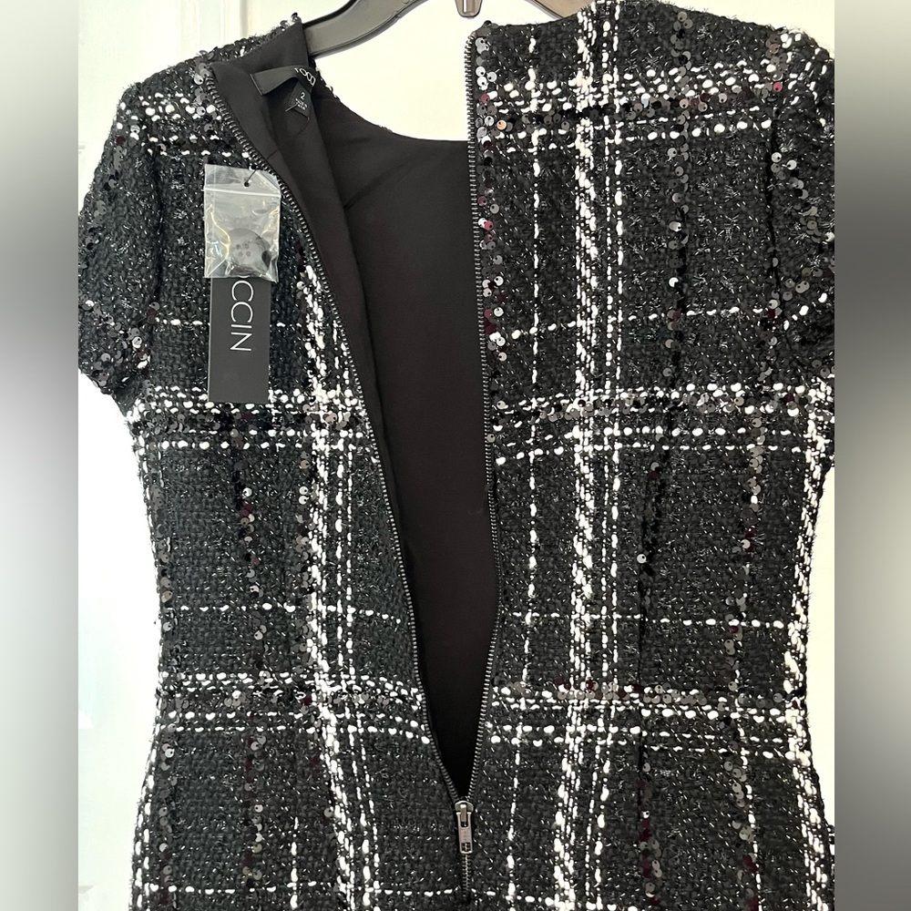 Toccin NWT Annie Plaid Tweed Short-Sleeve Dress - Picture 6 of 9